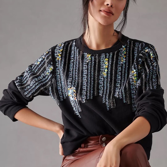 Let Me Be Disco Sequin Sweatshirt NWT - Picture 5 of 9